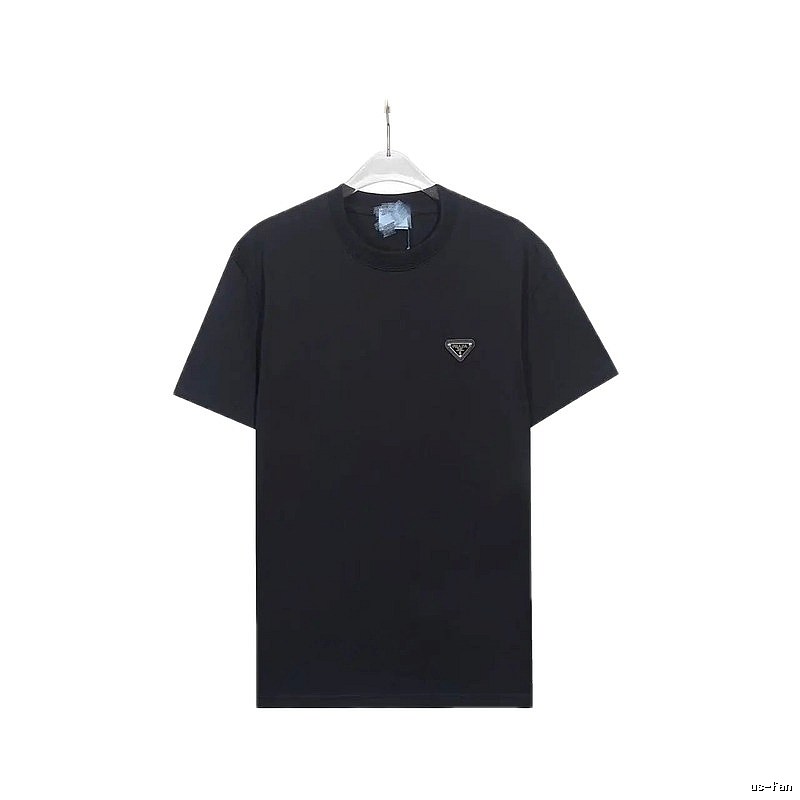Prada Triangle-Logo Minimalist Black T-Shirt