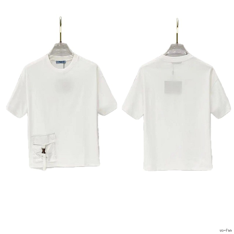 Prada Triangle Logo Minimalist Style White Short-sleeve T-shirt