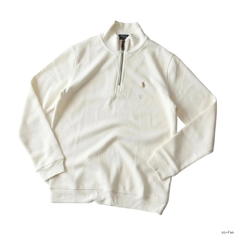 Ralph Lauren Polo series minimalist style off-white sweatshirt