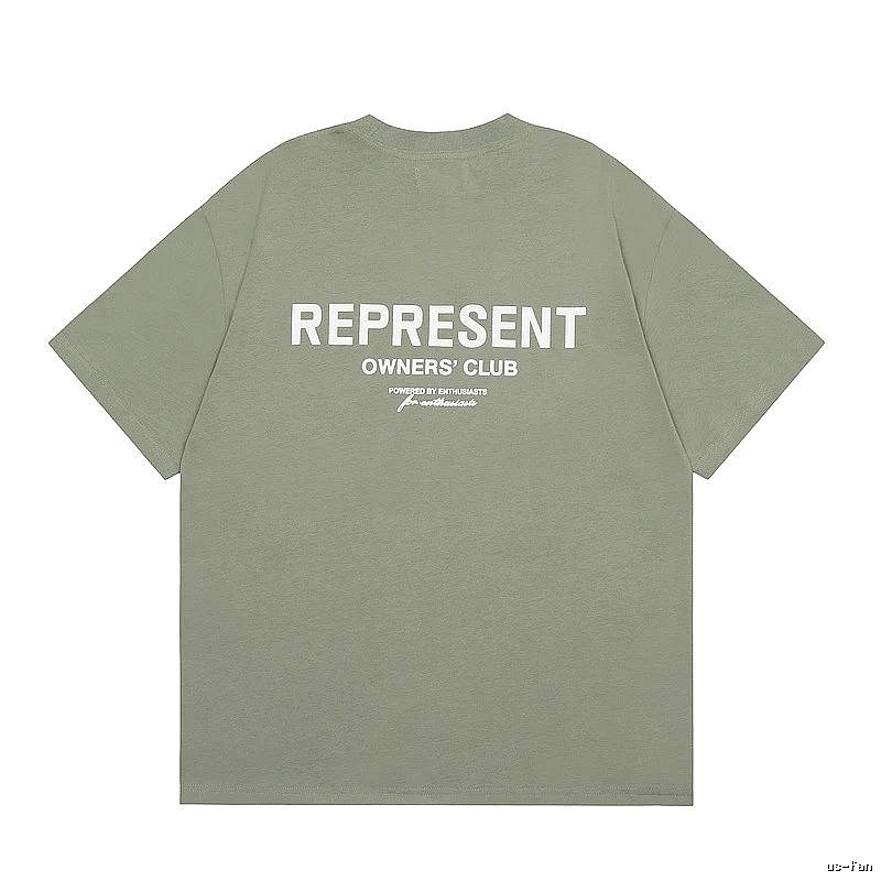 Represent Army Green Style 868 Owners Club T-Shirt Signature Detail Logo