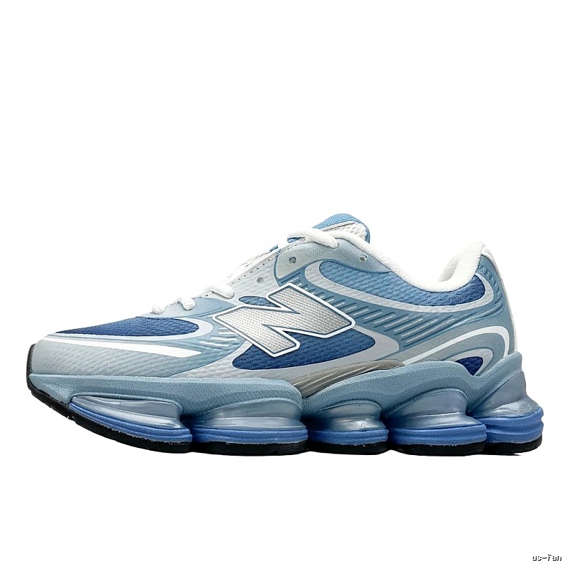 Retro-style blue and white sneakers of New Balance