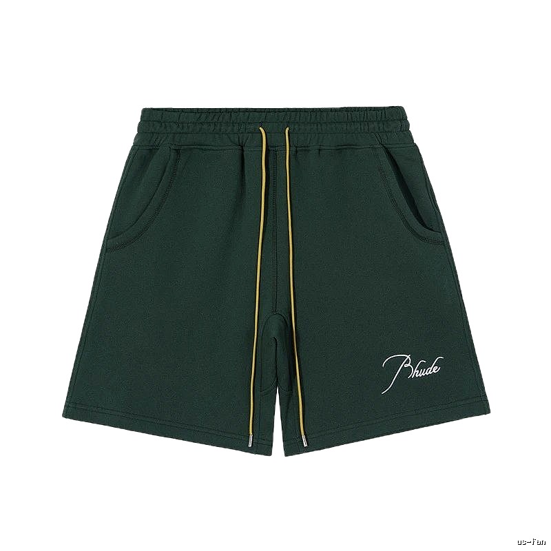 RHUDE casual style dark green shorts
