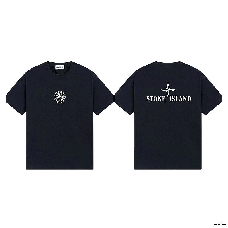 Stone Island Compass Street Style Black Short Sleeve T-shirt
