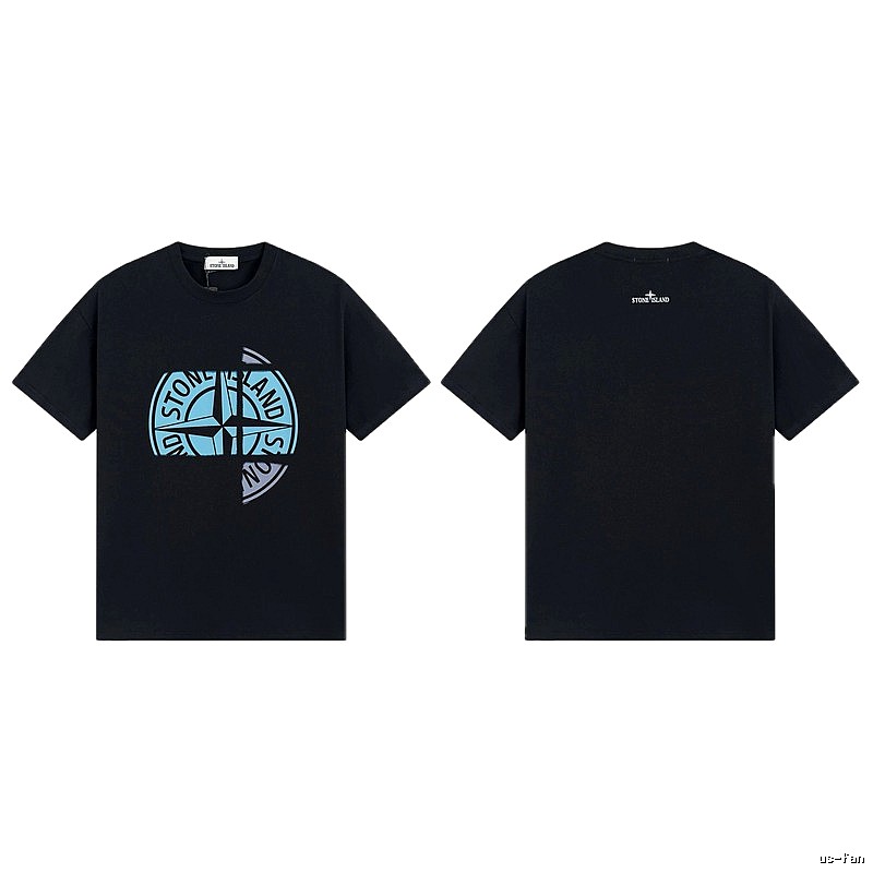 Stone Island Split Compass Street Style Black T-Shirt