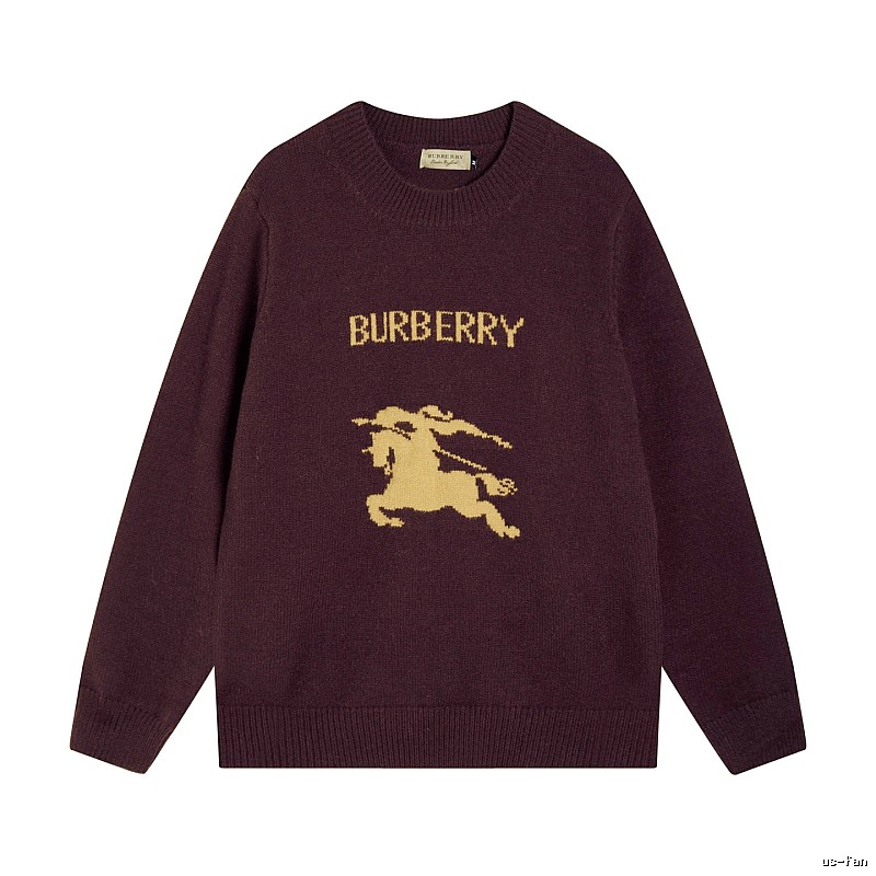 Streetwear Rotation Wool Knit Sweater by Burberry with Graphic Lettering