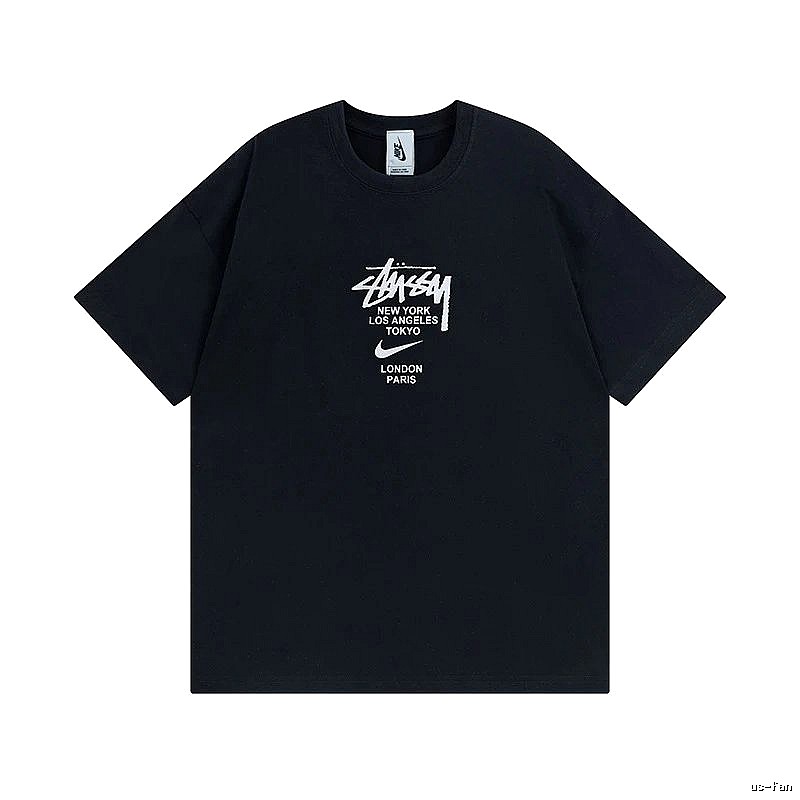 Stussy Black Spider Graphic T-Shirt Downtown Style Logo