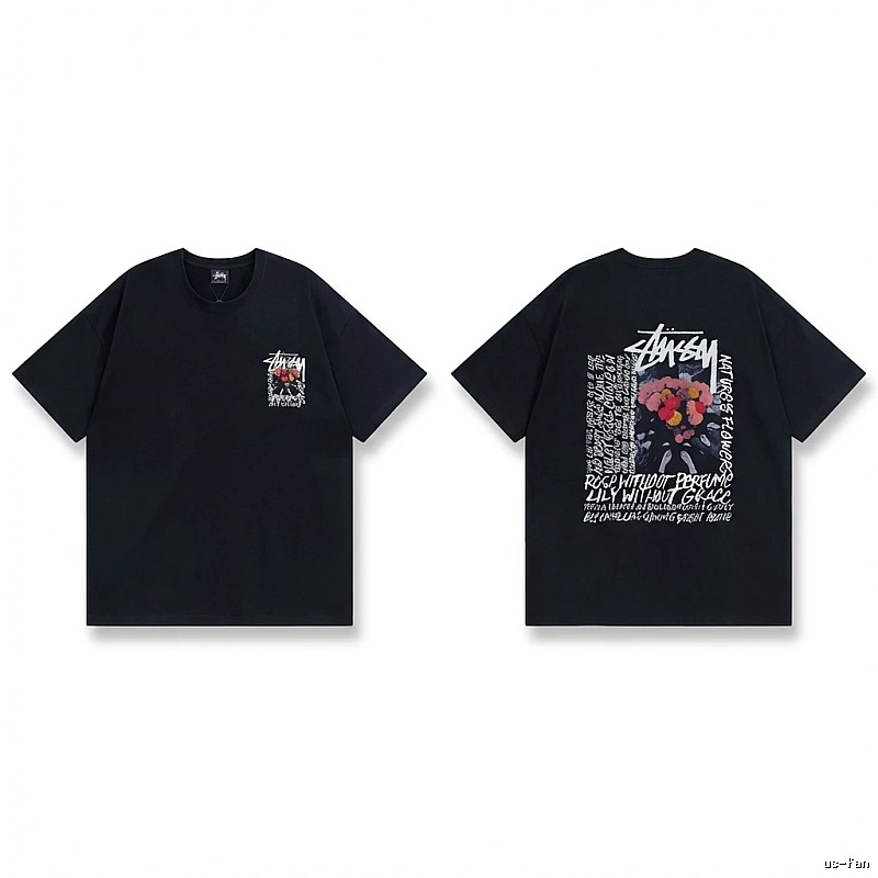 Stussy Floral Style Black T-shirt