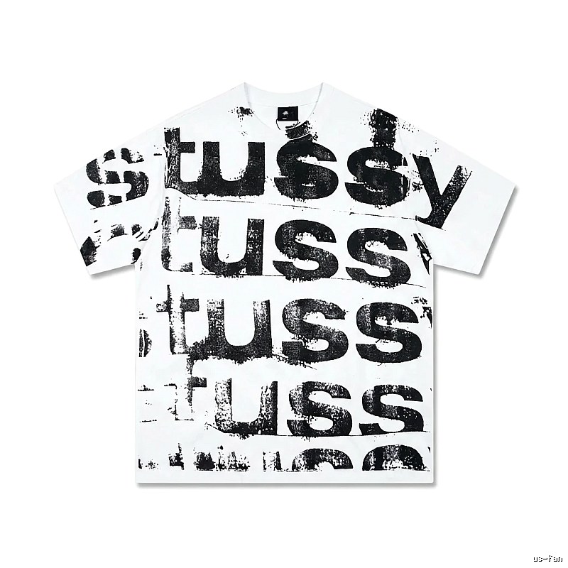 Stussy letter print white T-shirt
