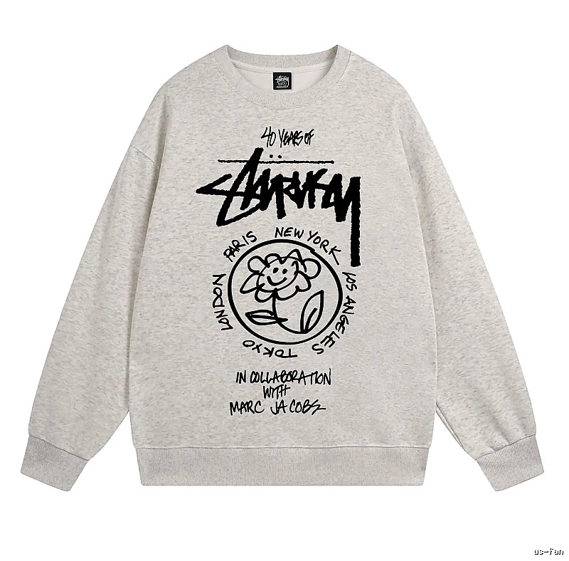 Stussy Oatmeal Style 539 Graphic SweatShirt Smart Casual