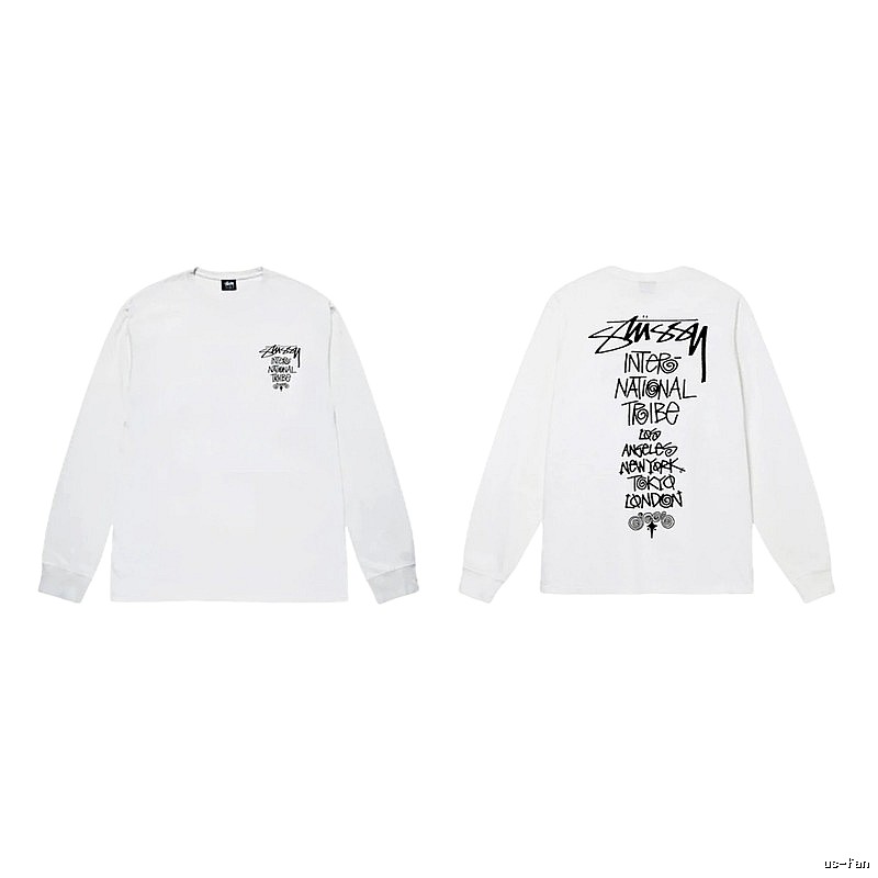 Stussy retro-style white long-sleeved shirt