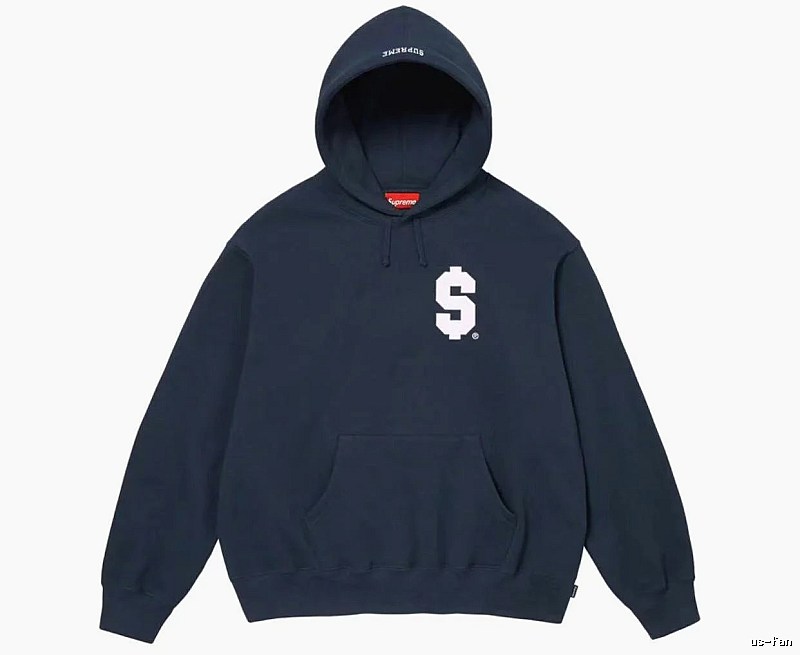 Supreme Daily Logo hoodie Gray Red Oversized with Visual Detail