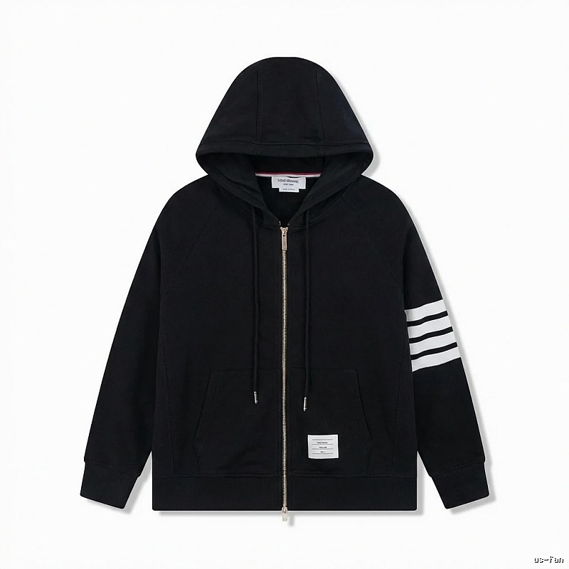 Thom Browne minimalist black hoodie