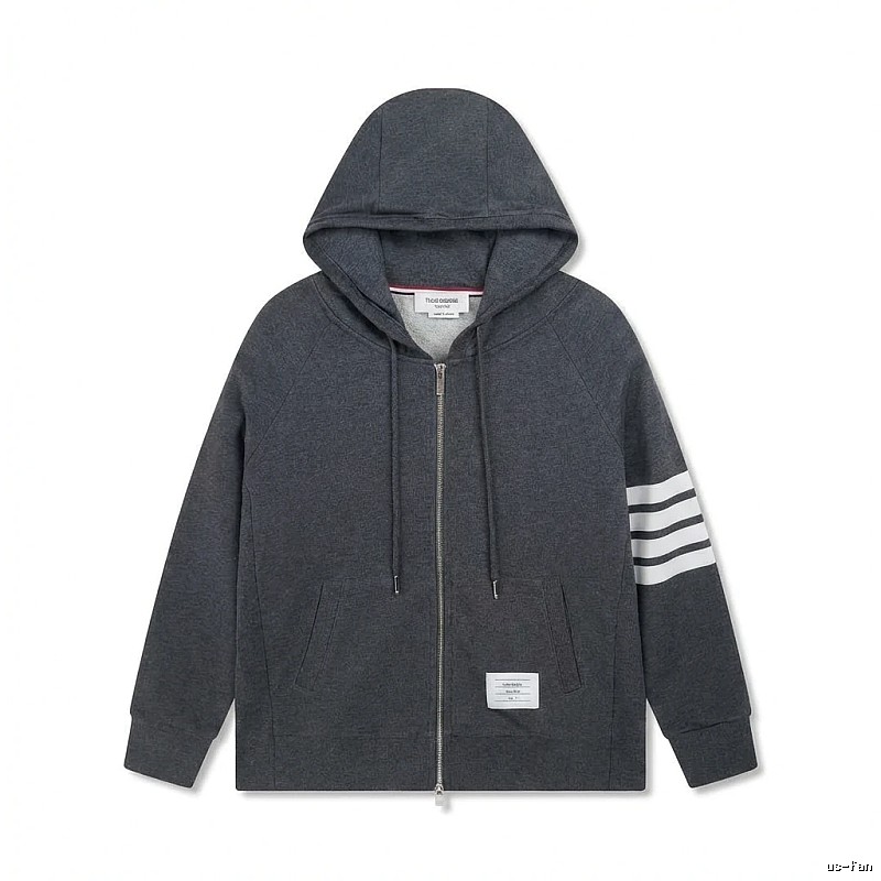 Thom Browne striped style dark gray sweatshirt