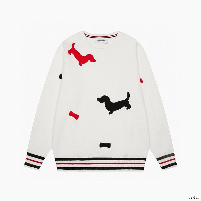 ThomBrowne Black Graphic Knit Sweater for Weekend Layering