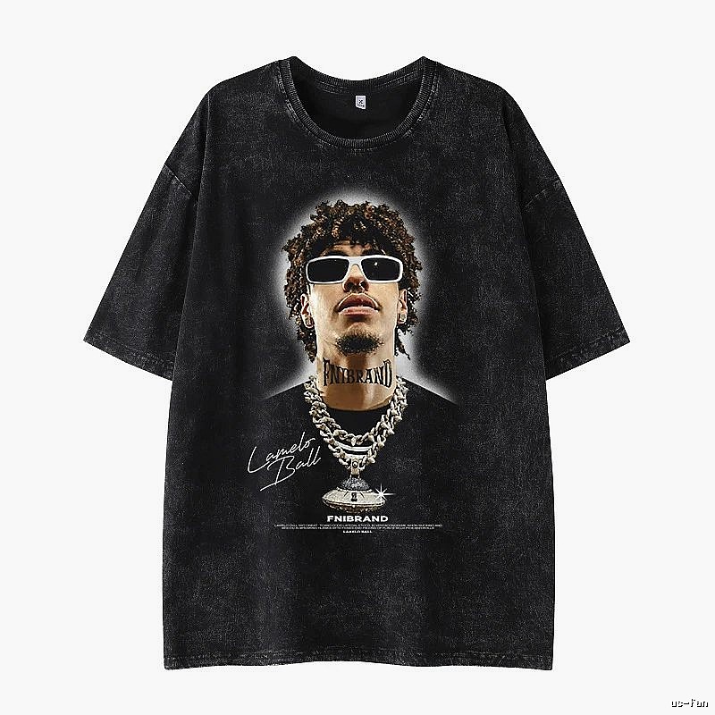 Tupac Daily Portrait graphic T-shirt Black Tupac Collage for City Outfits