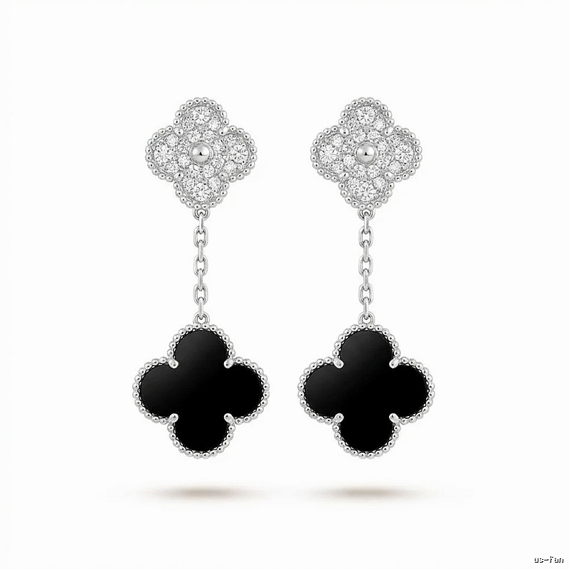 Van Cleef & Arpels Alhambra Black Onyx Earrings